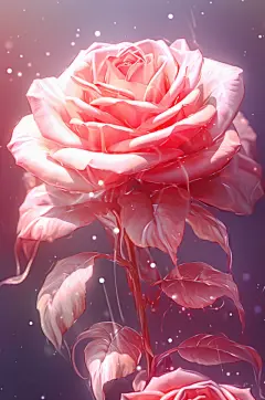 AI数字艺术情人节玫瑰花卉花朵植物插画