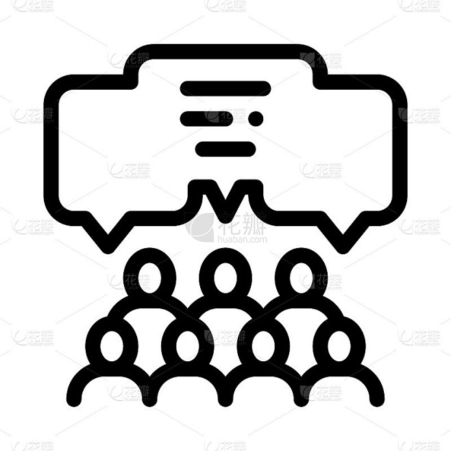 公众意见图标矢量大纲插图