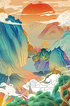 国潮节日背景 【酷图网】国潮插画,插画,插图,山水画,祥云,虎年,新年,春节,元旦,传统节日,年画,新年背景,虎年背景,山水插画,手绘,手绘山水,国潮,中国风,国潮文化,中国文化,国潮广告,国潮宣传,国潮手绘,国潮创意,国潮来袭,国潮海报,中国风背景,创意中国风,国潮背景,山水风景背景,
