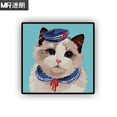 迷朗diy数字油画儿童房卡通小动物狗猫萌宠物填色数码手绘装饰画-tmall.com天猫