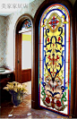 欧式屏风 艺术蒂凡尼 彩色玻璃隔断 古典艺术门窗 教堂玻璃特价-淘宝网