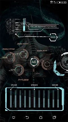 KLWPのテーマ特集：近未来的・SF・サイバーなテーマ5種　(2017.09.30) : ライブ壁紙を自由にフルカスタマイズできるアプリ『KLWP Live Wallpaper Maker』は作成したテーマを書き出し、それをアプリの形で配布することもできます。Playストアにはそうして作ら