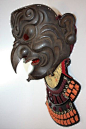 Somen made by the renowned gendai (modern) katchu-shi (armor maker) Fukutake Ichiro (1928 - 2002), recognized as being one of the few and clearly the most talented of gendai smiths in the art of embossing. Highly respected, Ichiro, as he often signed his 