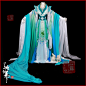 【邕州司马】绿白渐变 鱼鳞刺绣古装COS服【听露】