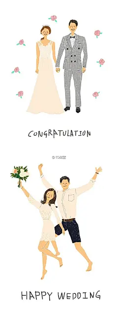 准备结婚和有结婚打算的妹纸看这里，把我攒了好长时间的素材分享一下，有婚礼插画、请柬等等。