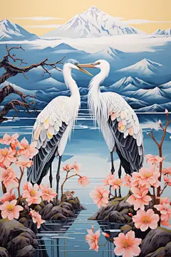 AI数字艺术古风重阳节创意插画背景