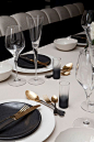 Table setting detail in an apartment on the King's Road designed by Rachel…: 