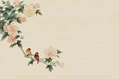 工笔画设计展板背景素材