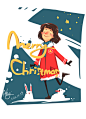 圣诞快乐已经制成明信片送给我的小伙伴了 作者: aky - 涂鸦王国插画