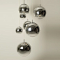 碧得森现代简约卧室餐厅吧台楼梯灯具单头创意玻璃镜面太空球吊灯