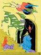 审美积累28（上）：插画师Lou Benesch : ✨第2⃣️8⃣️期分享的作品来自法国插画师Lou Benesch的作品。 ✨Lou Benesch是来自巴黎的艺术家、插画师，充满想象力和故事性的插画，灵感多来自民间传说、动物和文学作品，色彩