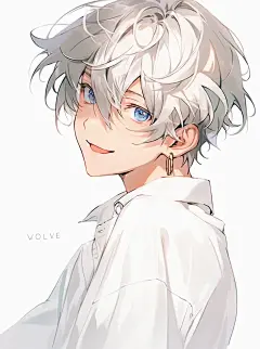 二次元：白发衬衫帅哥头像 - 小红书