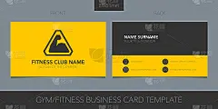 Gym, sport club vector layout of business card wit