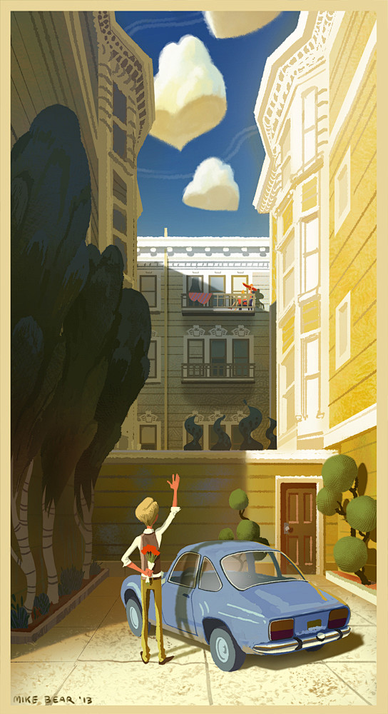 {插画系列}卡通现代城市，机械场景（插画)