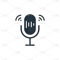 录音图标。字形录音图标用于网站设计和移动，应用程序开发，打印。语音记录器图标从填充智能家居收集孤立的