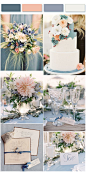 Not yet decide your wedding color ideas? The elegant and classic dusty blue inspired by Pantone will not disappoint you!: 