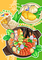 美食插画海报丨泰式料理 - 小红书