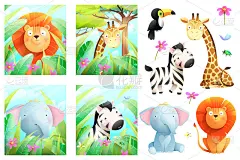 非洲动物园或野生动物园儿童动物宝宝