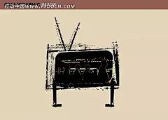 手绘电视机PSD素材PSD|PSD分层素材|PSD素材|彩色|高清|海报|精致|美观|色彩|设计|生活|实用|素材