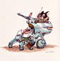 Adorable animals pilot devastating mechanical vehicles in this series of conceptual illustrations. by Evan Palmer