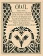 拥抱精神的智慧，猫头鹰海报描绘了一个诗歌般的祈祷猫头鹰的图腾精神，在一个奇妙的猫头鹰的翅膀上。 8 12“x 11”。