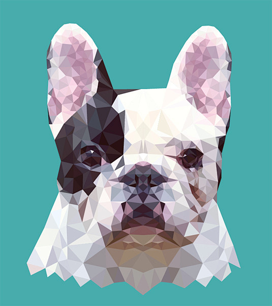 狗 low poly 低面低多边形low...