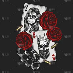 进行中,概念,纸牌,黄铜,女人,哥特式风格,花