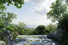 自然风景3D电商展示