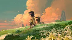 Small series, lei min : 一时兴起，画的一些原始部落的主题场景，毫无目的性，想到哪画到，蛮好玩的。
角色也不会画表情，有些东西也表达不出来，慢慢再学吧。