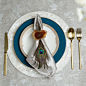 高档欧式美式样板间西餐具摆件蓝色餐盘西餐厅摆盘刀叉勺套装-淘宝网