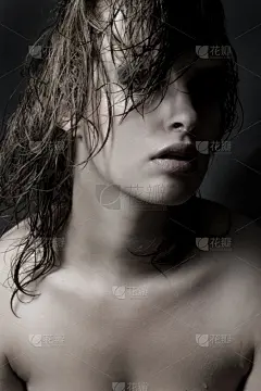 女人,湿发,理想化的,垂直画幅,金色头发,美,湿,时尚,人