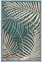 Classic tropical influence and impeccable design blend together to create these striking rugs with layers upon layers of blue, mint and gray palm imaged area rugs. Portera Blue Tropics Area Rug