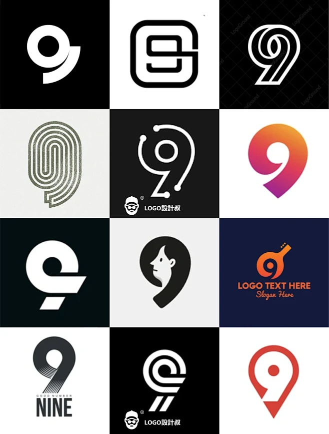 灵感采集9️⃣99个数字9元素图形logo设计分享