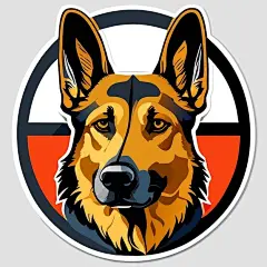 德国牧羊犬德牧黑贝插画矢量图设计素材