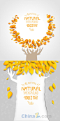 秋季自然创意设计矢量素材 ---免费素材下载 www.3lsc.com 三联素材网