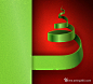 绿色抽象丝带圣诞树 #采集大赛#