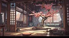 AI国风场景素材 华丽古风室内场景背景插画影视游戏概念设计资源-淘宝网