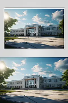 AI数字艺术教学楼校园场景摄影图-众图网