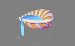 海螺壳 条纹海螺 贝壳 - 动物模型 蛮蜗网