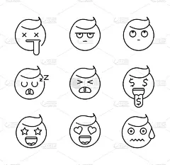 表情懦弱困倦，唯利是图，不开心，恋爱，哭泣等等。