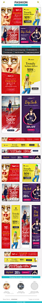 Fashion Banners Bundle - 4 Sets - Banners & Ads Web Elements