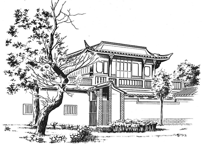 古风场景线稿古典建筑风景xh015淘宝网