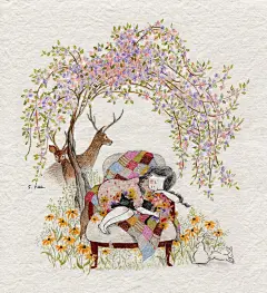 【插画欣赏】韩国插画师 초록담쟁&amp;#x;C7..._看图_唯美图吧_百度贴吧