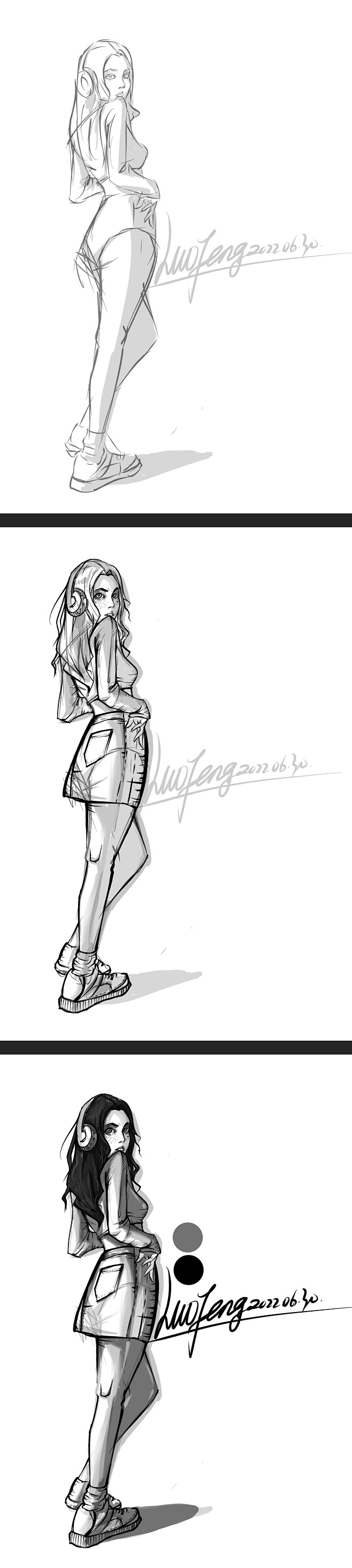 服装设计手绘图 效果图 模特插画 人体比...