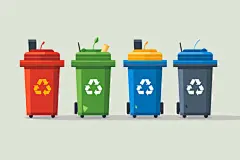 卫生有害垃圾垃圾分类垃圾桶图片插画