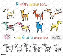 145个印度主题的可爱手绘卡通矢量素材合辑下载 Big_Indian_Bundle___145_objects 设计模板 