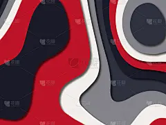 多色剪纸节目背景与现代蓝红白颜色