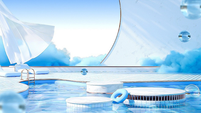 "夏上新母婴亲子3D海报banner"