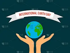 在国际地球日，手牵着地球