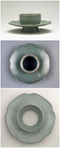 #被遗忘的审美# 北宋 汝窑 五瓣葵口盏托 - Ru stoneware bowl-stand, shaped with a flange shaped like a five petalled flower, with five elliptical spur marks on the base / On loan from Sir Percival David Foundation of Chinese Art to the British Museum //.